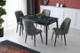 Hanah Home Lotus - 1121 Mesa de comedor extensible Antracita